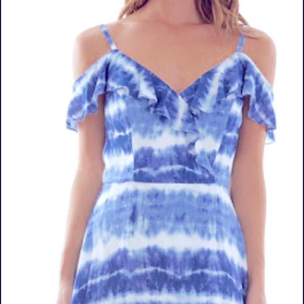 BCX junior tie-dyed dress off the shoulder dress. Never worn.